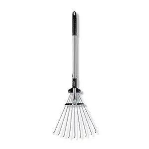 Amazon : Sharpex Telescopic Metal Small Rake, 1.8 to 2.4 feet Adjustable Expanding Handle Rake for Quick Clean Up of Lawn and Yard, Garden Leaf Rake, Flowers Beds, and Roof | Garden Broom for Leaves (Silver)