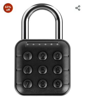 Lukzer Smart Lock 6 Digit Passcode Combination Number Code Luggage Lock Travel Password Lock Luggage Padlock, IP67 Waterproof Padlock for Home, Office, Suitcase Security, Locker (Black)