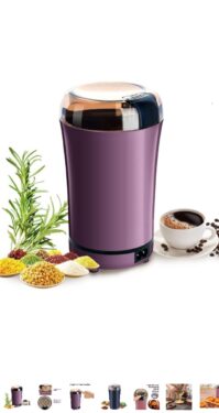 110 MERANATH Coffee Grinder Multi-Function Mini Electric Coffee Grinder Household 200W Stainless Steel Coffee Grinder for Nut Spice Coffee Bean Grinder Machine for Home and Office (Multicolor)