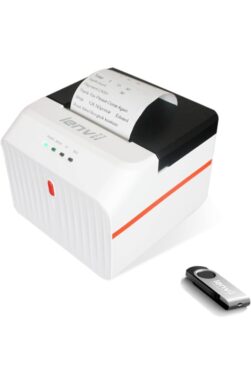 LENVII LV-R258 Desktop USB 58MM Thermal Receipt Printer POS Ticket Printer with High Speed Printing Mini Small Pos Receipt Printer Support ESC/POS/Window System Bill Printer