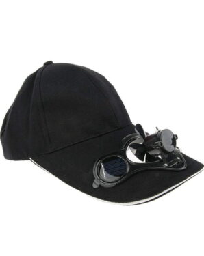 112 ELECTROPRIME Camping Hat Peaked Cap Sun Solar Cooler Fan Men Outdoor Sport Headwear Black