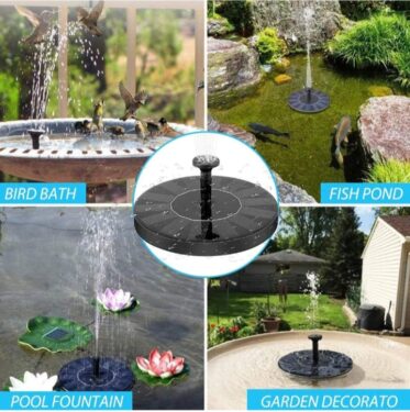 TechKing (First TIME Ever Deal Solar Bird Bath Fountain Pump, 1W Solar Fountain with 5 Nozzle, Free Standing Floating Solar Powered Water Fountain Pump for Bird Bath, Garden, Pond, Pool, Outdoor