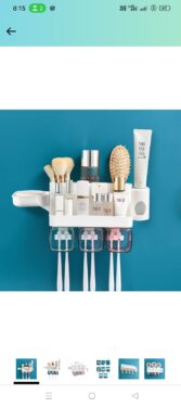Maharsh Wall Mountable Durable and Stable Plastic Toothbrush Holder with 3 Slots for Keeping Toothpaste, Comb, Cream, Lotion & soap Home and Home and Office (Multi) (3 Slot)